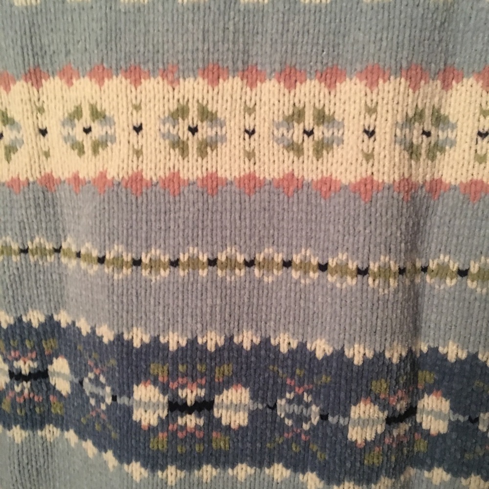 ✨ Fair Isle Knit Jacket Sweater Full Zip Hood Soft - Picture 5 of 8